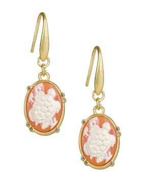 Patricia Nash Cameo Critters Turtle Drop Earrings NWT